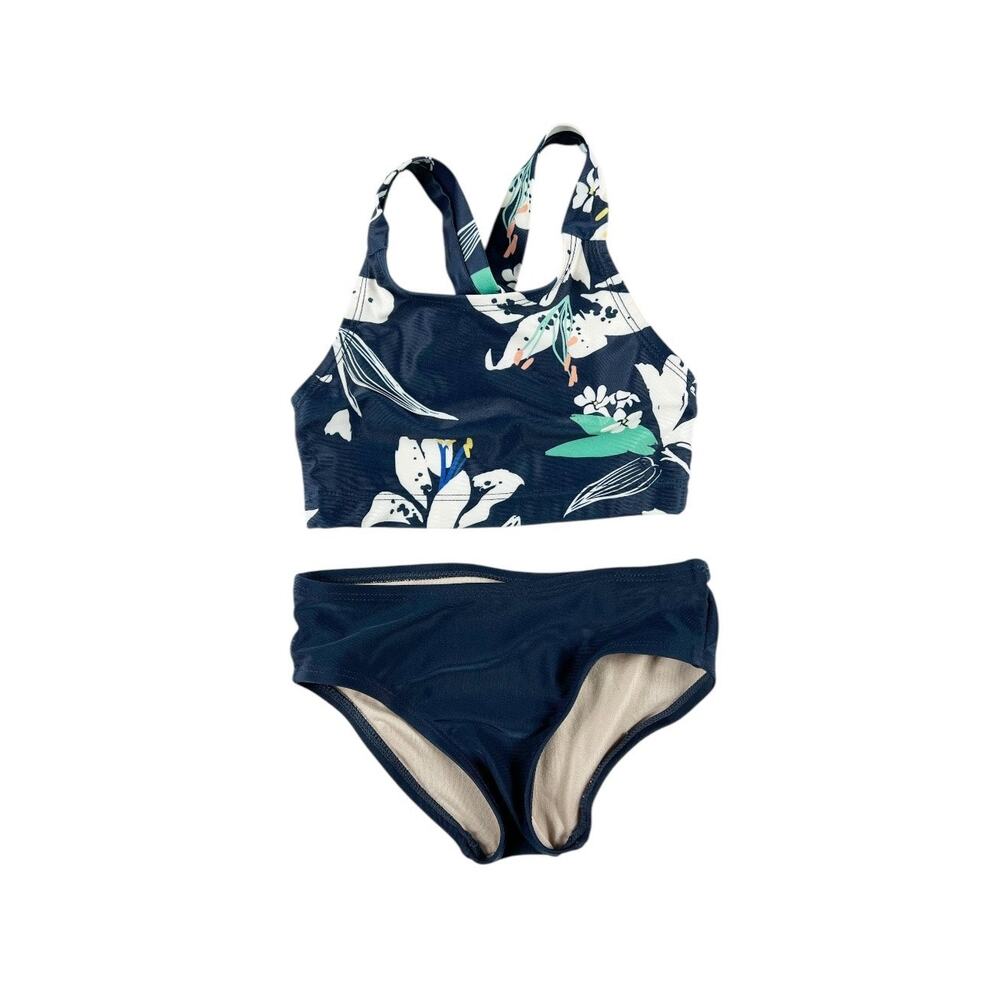 Tea Collection Floral Cross Back Tankini Swim Swimsuit size 4